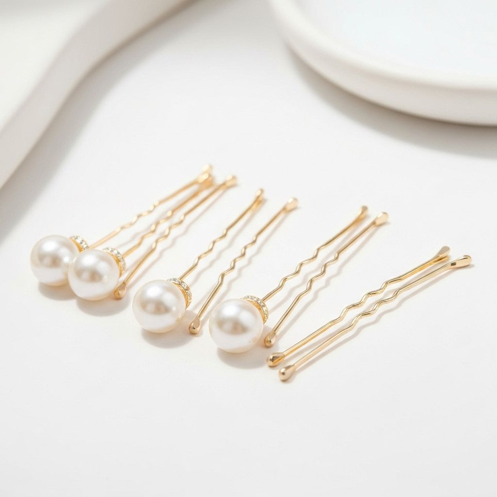 Gold Pearl Hair Pins