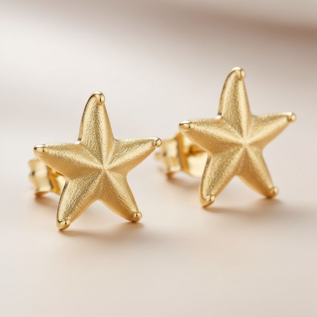 Gold Starfish Earrings