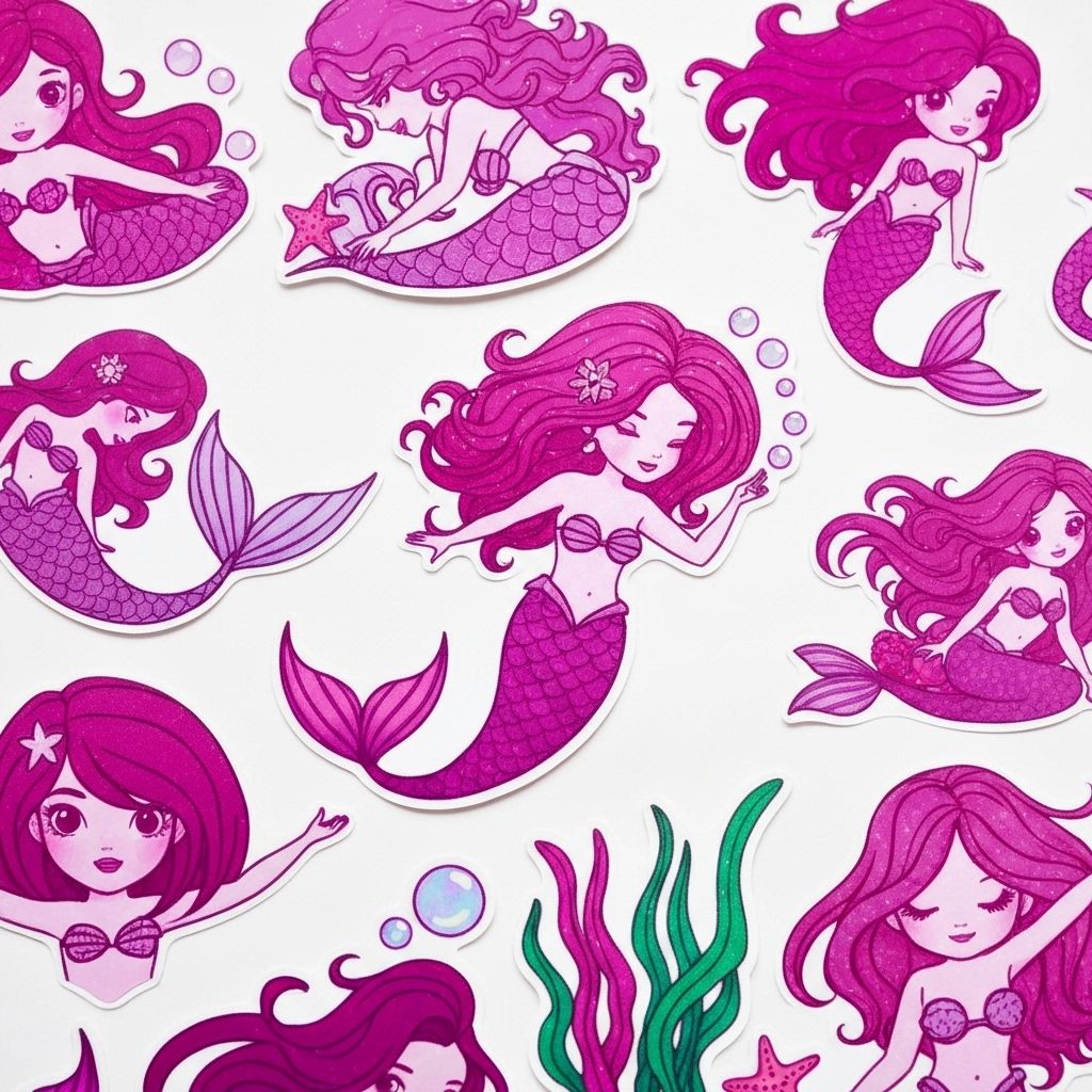 Magenta Mermaid Stickers