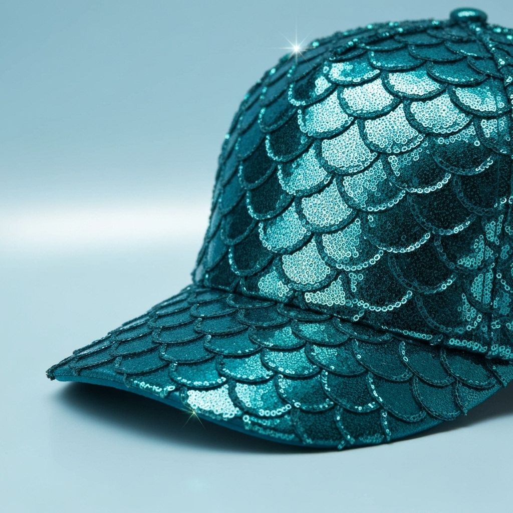 Teal Mermaid Scale Hat